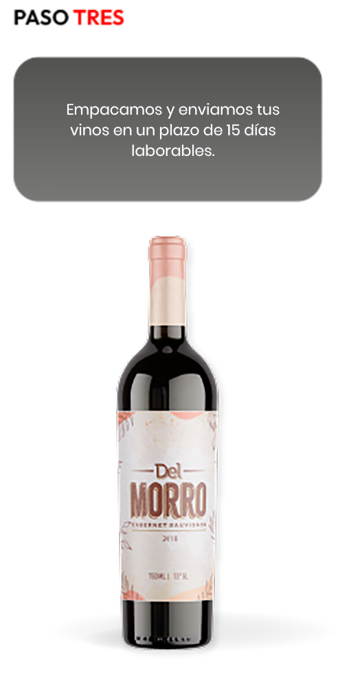 Empacamos y enviamos tus vinos en un plazo de 15 días laborables.